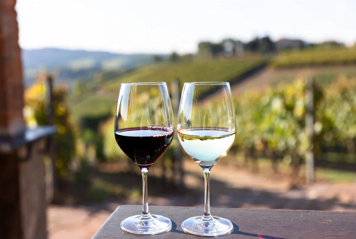 A wine tasting spread in the Siena countryside